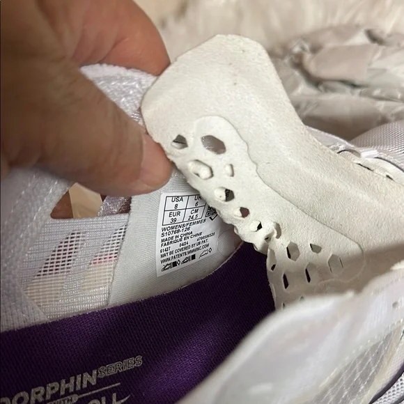 Saucony White and Orange Athletic Shoes with PWRRUN Cushioning - Picture 8 of 8